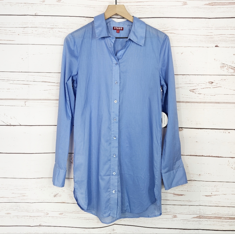 Staud | Chamomile Blue Shirt NWT - Picture 3 of 7
